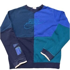 Nike Blue Ribbon Sports Colorblock Crewneck Sweatshirt Youth L Blue Ribbon VTG